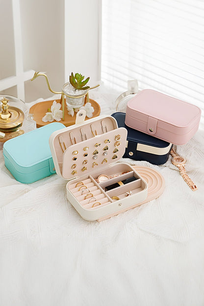 White Multi Layers Lint Lined Buttoned Closure Portable Jewelry Organizer - Heritage Couture  